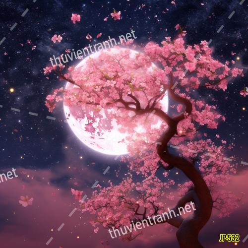 Tranh dán tường hoa anh đào-JP-532 - Tranh tường chất lượng cao